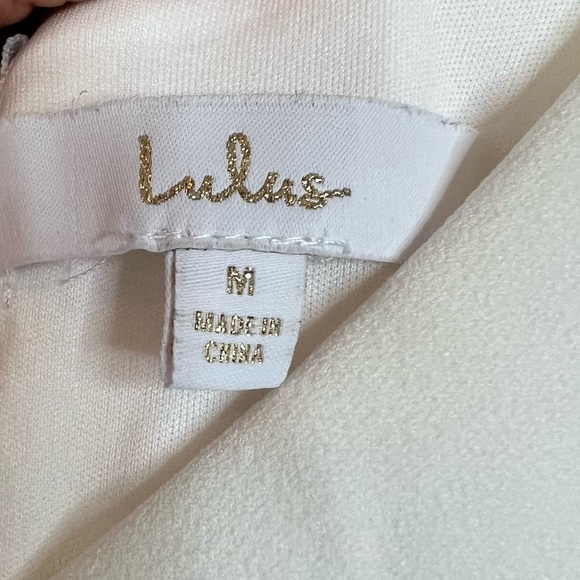 Lulu's "Infinite Glory" White Skinny Strap Flare Hem Maxi Dress Women's Medium - Picture 9 of 12